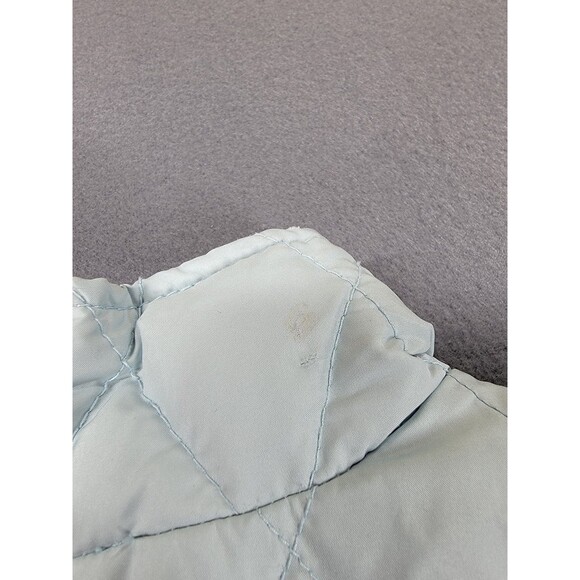 Eddie Bauer Quilted Vest Womens Large Light Blue Premium Goose Down Floral Zip - Picture 8 of 10